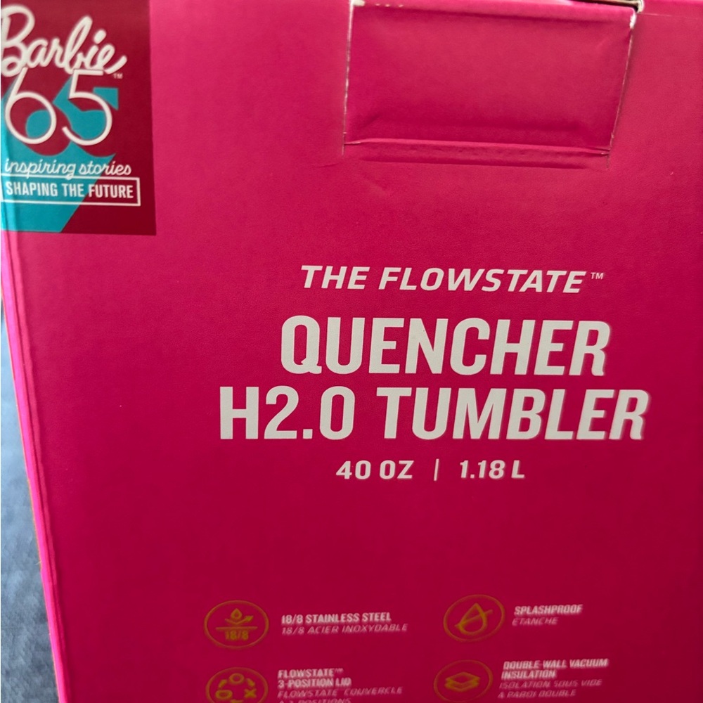 Stanley X Barbie Twist ‘N Turn FLOWSTATE H2.0 40 oz Pink Tumbler BNIB - Picture 12 of 15
